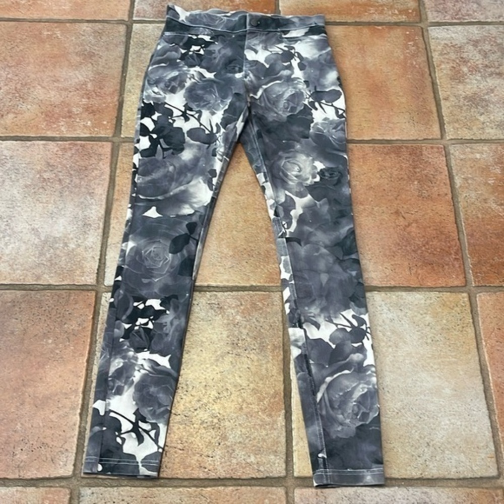 HUE STRETCHY ROSE PRINT JEGGINGS SIZE XS